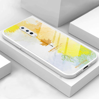 Watercolor Mapple Leaf Glass Case - OnePlus