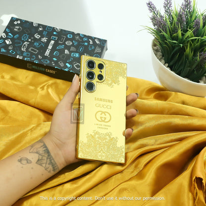 Galaxy S22 Ultra Crafted Gold Luxurious Camera Protective Case