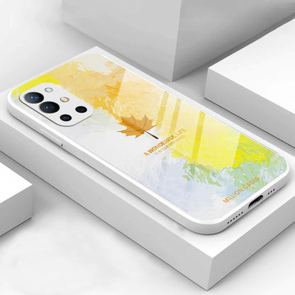 Watercolor Mapple Leaf Glass Case - OnePlus