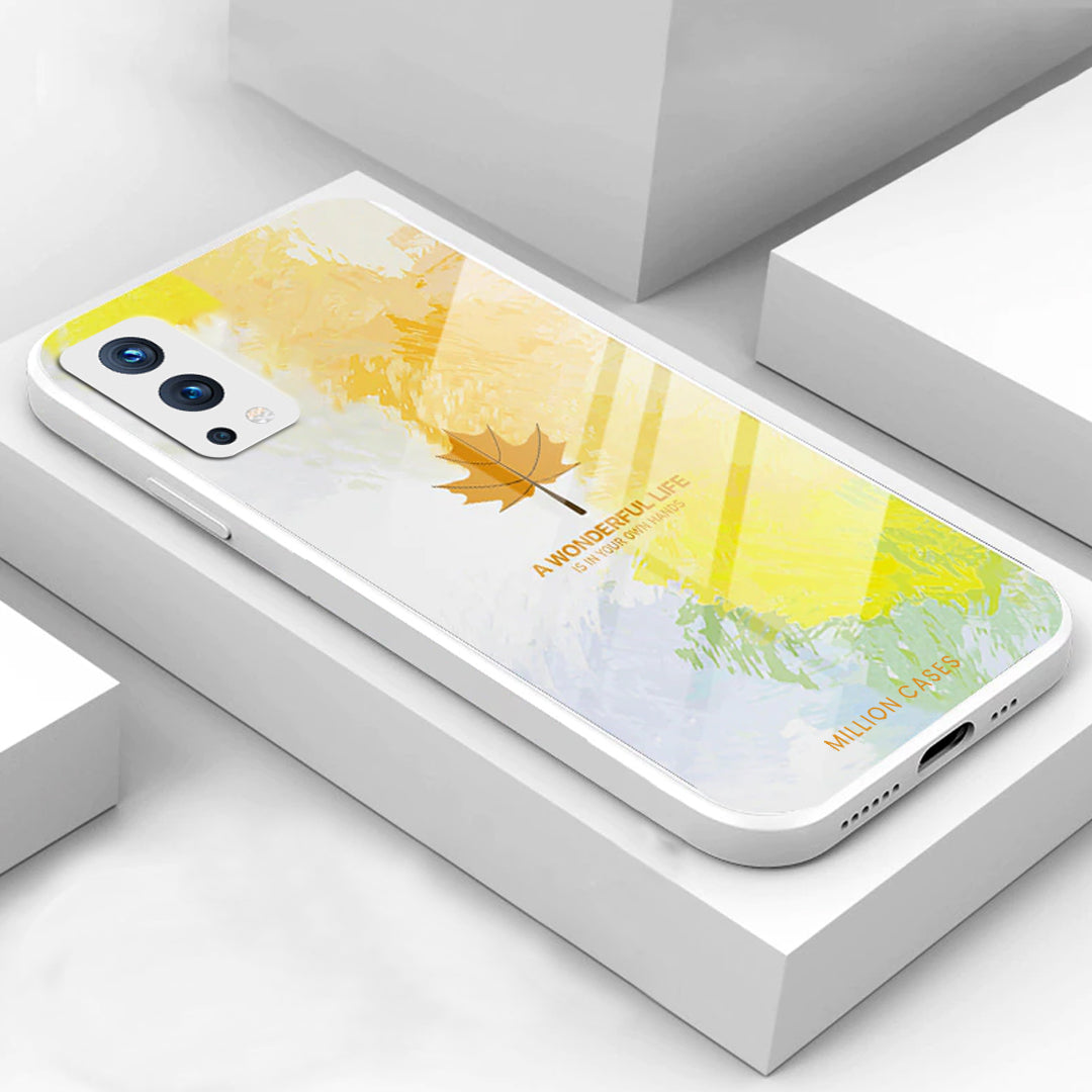 Watercolor Mapple Leaf Glass Case - OnePlus