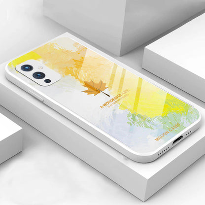 Watercolor Mapple Leaf Glass Case - OnePlus